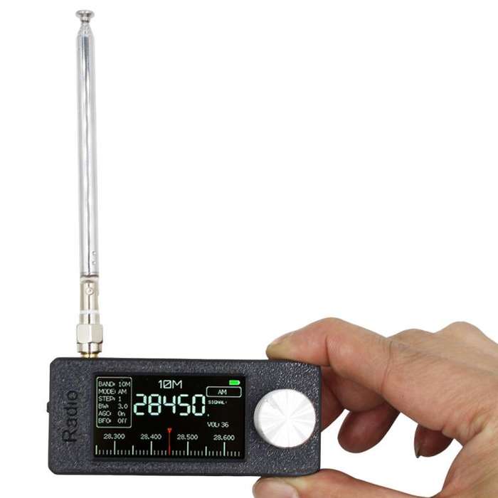SI4732 1.9 inch IPS Display Portable Radio 0.5-108 MHz LSB USB AM FM Pocket Mini Radio, Type:Blac...