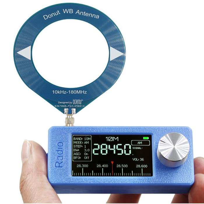 SI4732 1.9 inch IPS Display Portable Radio 0.5-108 MHz LSB USB AM FM Pocket Mini Radio, Type:Red ...