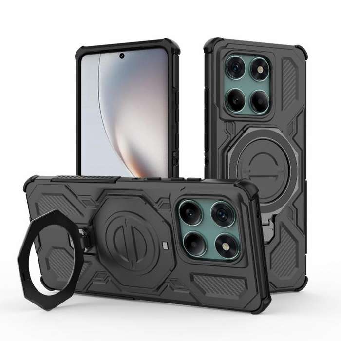 For Motorola Edge 60 Fusion 5G Global J-20 Solid Color MagSafe Magnetic TPU+PC Phone Case(Black)