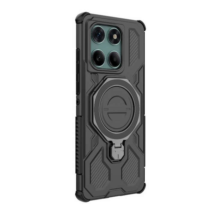 For Motorola Edge 60 Fusion 5G Global J-20 Solid Color MagSafe Magnetic TPU+PC Phone Case(Black)