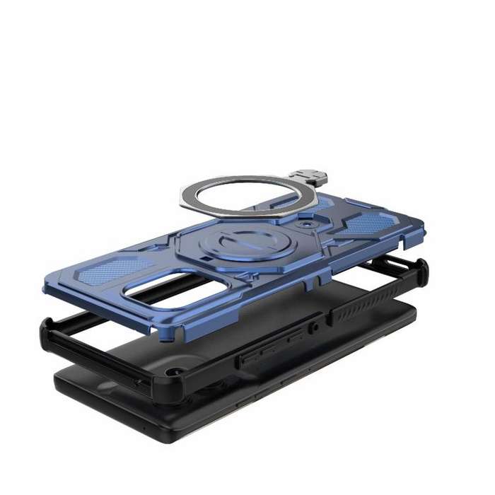 For Motorola Edge 50 5G Global J-20 Solid Color MagSafe Magnetic TPU+PC Phone Case(Blue)