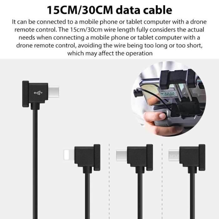 BRDRC Converting Data Cable for DJI Mini 4 Pro / Mavic 3 / Air 2 / Air 2S, Type:15cm Type-C to An...