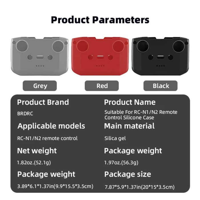 For DJI RC-N2 / RC-N1 BRDRC Remote Control Shockproof Anti-scratch Silicone Case(Black)