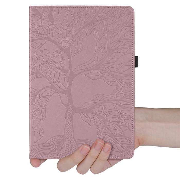 For OPPO Pad SE Tree Life Embossed Rotation Leather Tablet Case(Rose Gold)