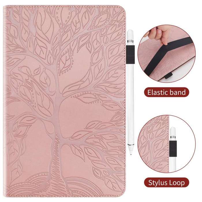 For OPPO Pad SE 11 Life Tree Series Horizontal Flip Leather Tablet Case(Rose Gold)