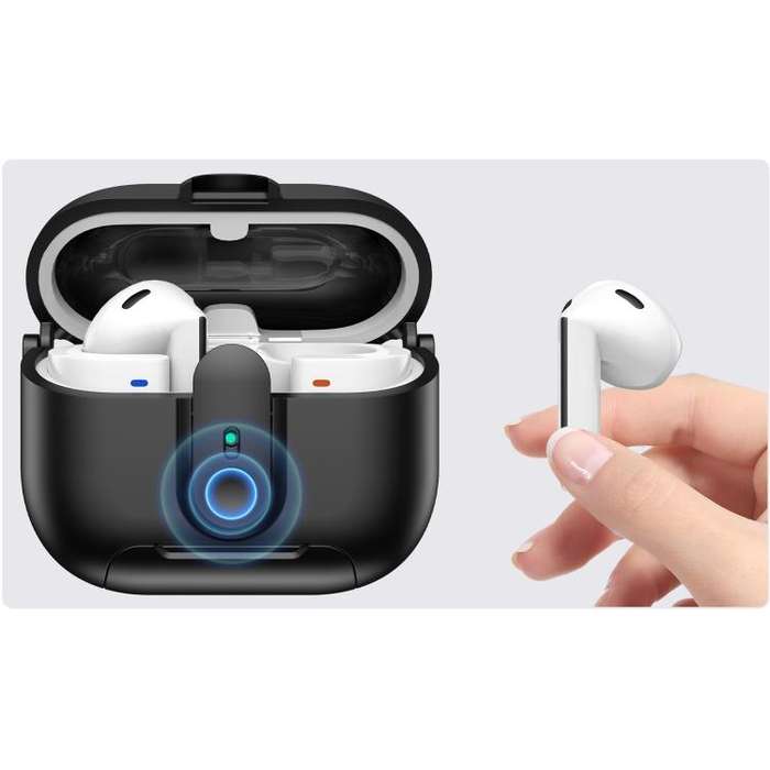 For Samsung Galaxy Buds3 / Buds3 Pro One-piece Holder Wireless Earphones Case with Lanyard(Purple)