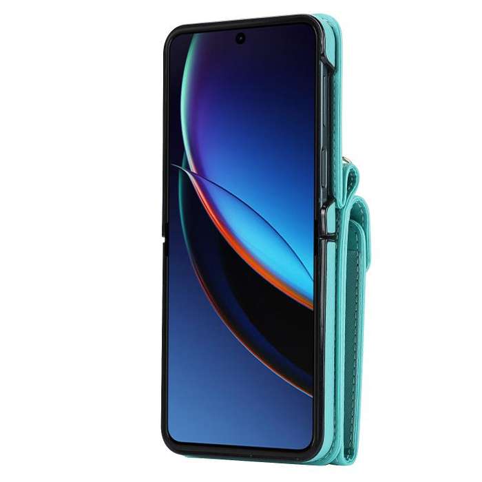 For Motorola Razr 60 Ultra Ring Holder RFID Card Slot Phone Case(Mint Green)