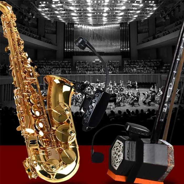NP01 Saxophone Wireless Pickup Microphone(Black)