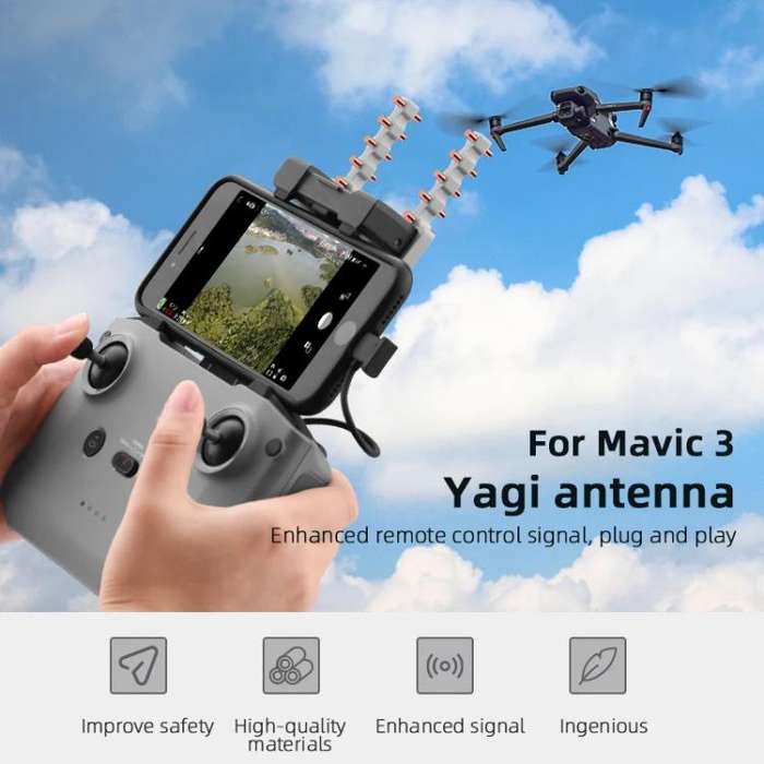 For DJI Mavic 3 / Air 2 / Air 2S / Mini 2 BRDRC Remote Controller Copper Yagi-Uda Antenna Signal ...