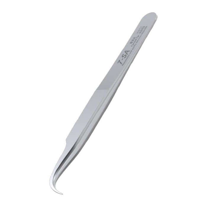 MEGA-IEDA High Hard Non-magnetic Stainless Steel Repair Tweezers, Model:Curved Tip