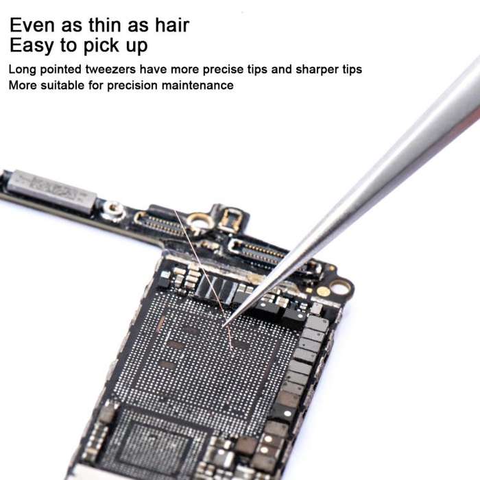 MEGA-IEDA High Hard Non-magnetic Stainless Steel Repair Tweezers, Model:Curved Tip