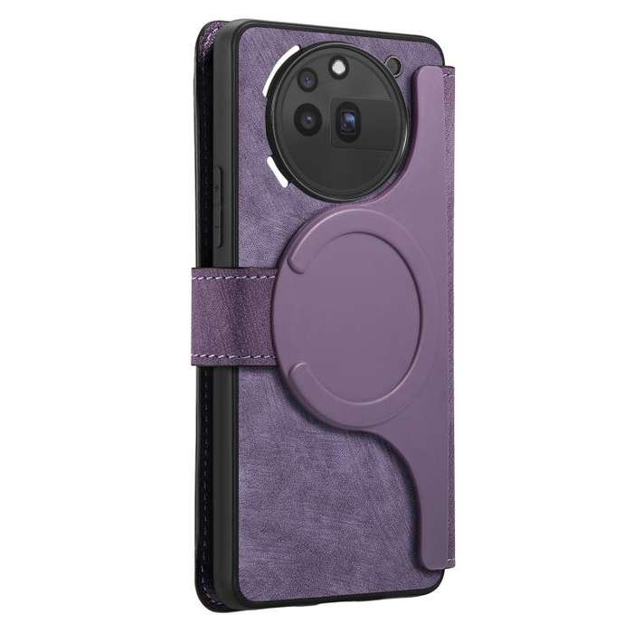 For Nothing Phone 3a Pro CaseNeo MagSafe RFID Anti-theft Retro Leather Phone Case(Purple)