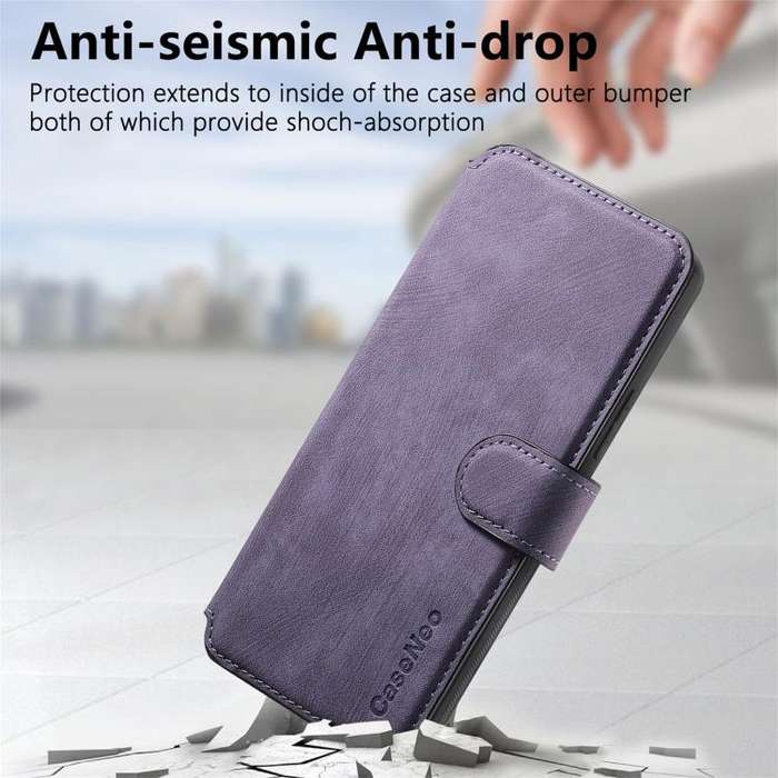For Nothing Phone 3a Pro CaseNeo MagSafe RFID Anti-theft Retro Leather Phone Case(Purple)