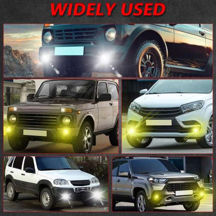 T10 2pcs/Pack 55W 3 inch High Power Dual Lens Fog Light, Universal Double Holder