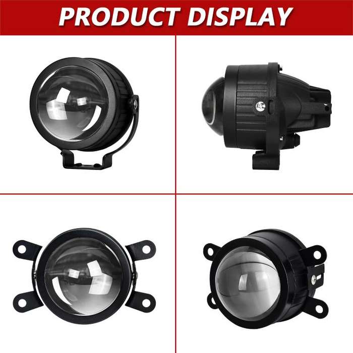 T10 2pcs/Pack 55W 3 inch High Power Dual Lens Fog Light, Universal Double Holder