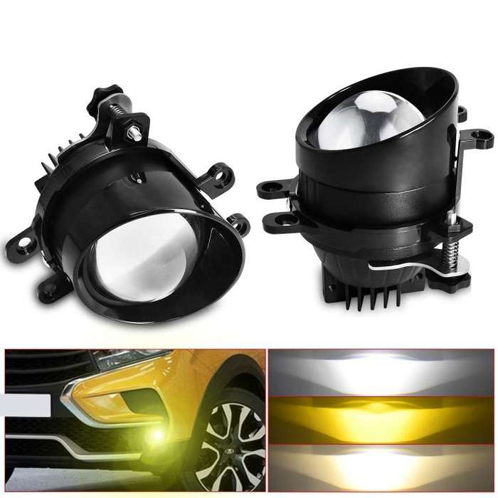 T12 2pcs/Pack 55W 3 inch High Power Dual Lens Fog Light Oblique Style for Toyota, Right Driver