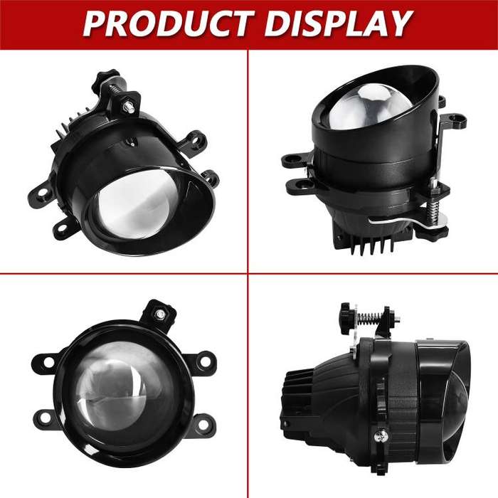 T12 2pcs/Pack 55W 3 inch High Power Dual Lens Fog Light Oblique Style for Toyota, Right Driver