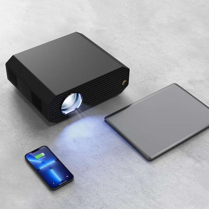 VIVIBRIGHT K5000SE 1920x1080P 1800ANSI Android 9.0 Screen Mirror Smart Projector, UK Plug(White)