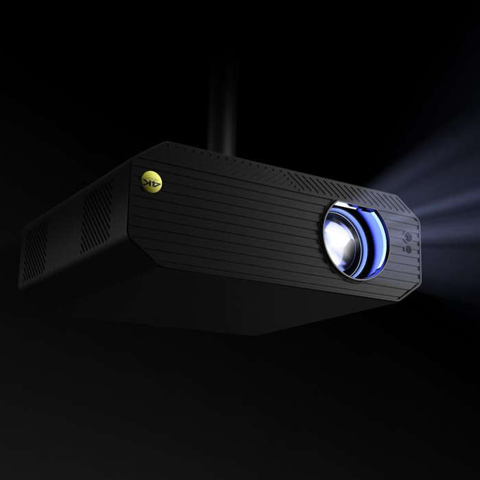 VIVIBRIGHT K5000SE 1920x1080P 1800ANSI Android 9.0 Screen Mirror Smart Projector, UK Plug(Black)