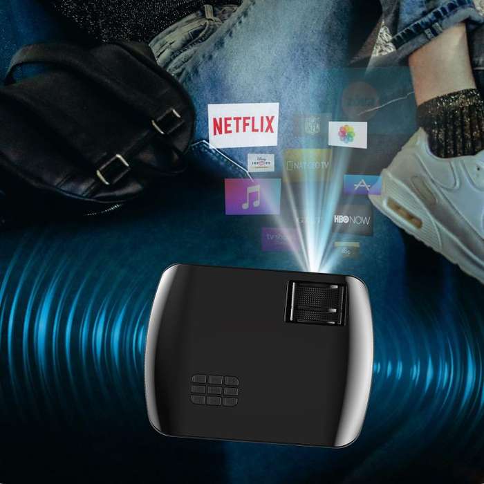 VIVIBRIGHT F10 Lite 1920x1080P 250ANSI Screen Mirroring Smart Projector, UK Plug(Black)