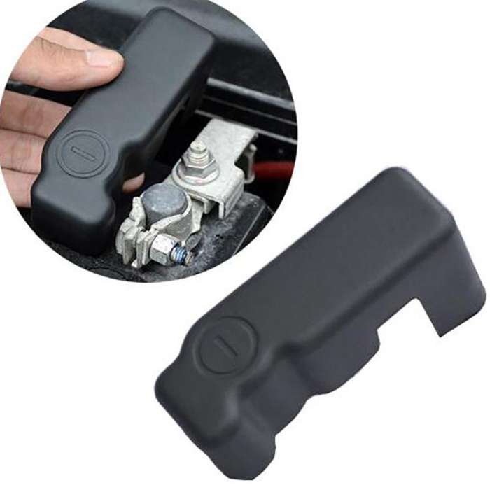 Car Battery Negative Electrode Protection Cover for Toyota Land Cruiser Prado Cross Country(Black)