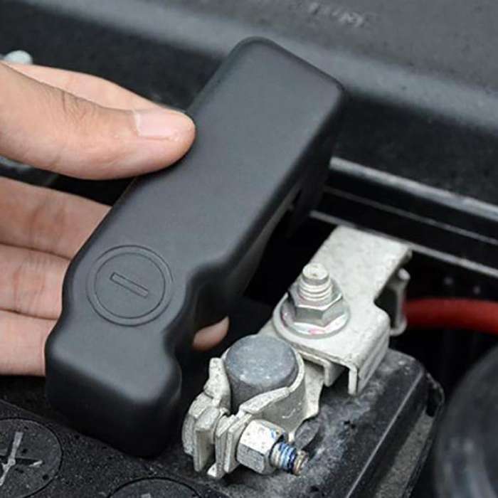 Car Battery Negative Electrode Protection Cover for Toyota Land Cruiser Prado Cross Country(Black)