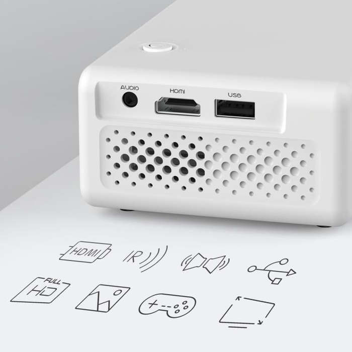 VIVIBRIGHT L01 Crazy Version 1080P 40 Lumens LCD + LED Smart Projector, EU Plug(White)
