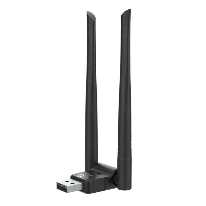 RE-902 External Dual Antenna Bluetooth WiFi 2 in 1 Computer Driver-free USB Network Adapter(Black)