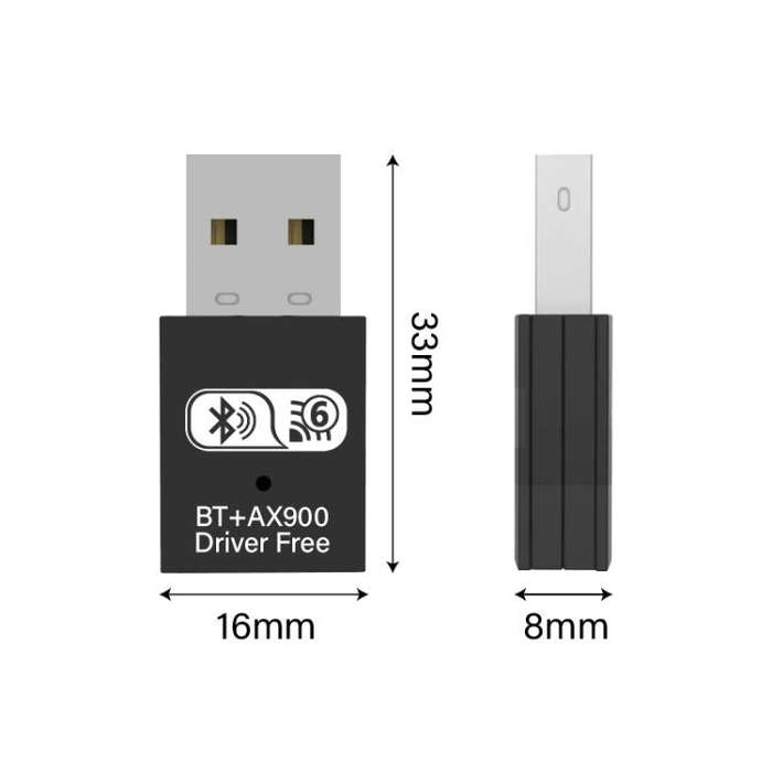 RE-905 Built-in Antenna Bluetooth WiFi 2 in 1 Computer Driver-free USB Network Adapter(Black)