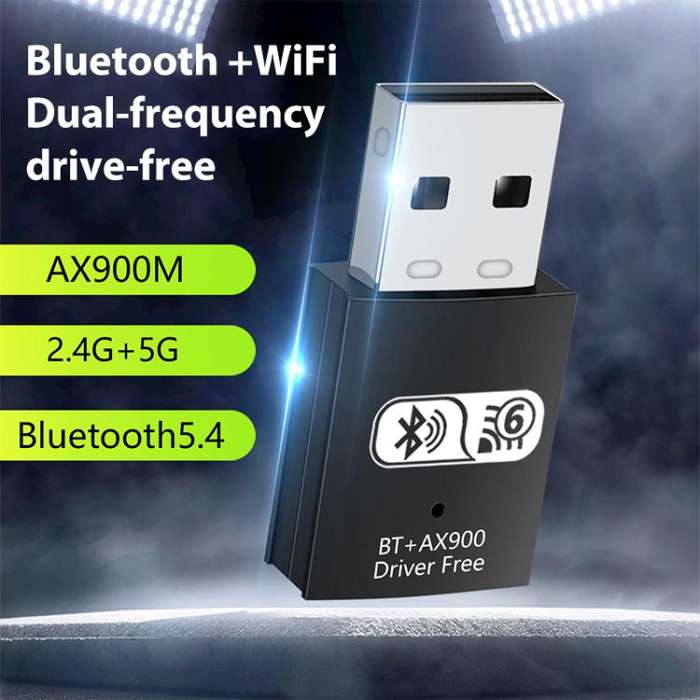 RE-905 Built-in Antenna Bluetooth WiFi 2 in 1 Computer Driver-free USB Network Adapter(Black)