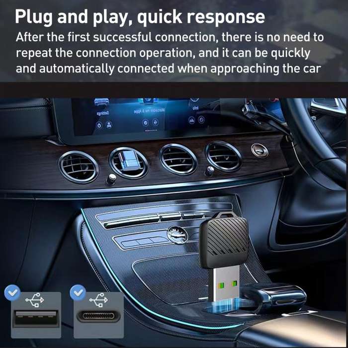 2 in 1 Car CarPlay and Android Auto Wired to Wireless Smart Box Adapter Mini USB Converter(Black)