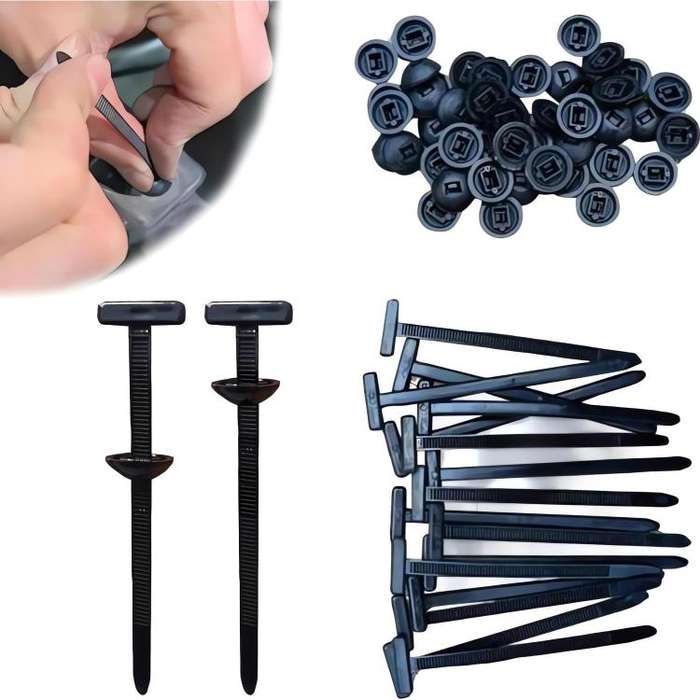 100pcs / Pack PP Universal Cable Tie Buckle(Black)