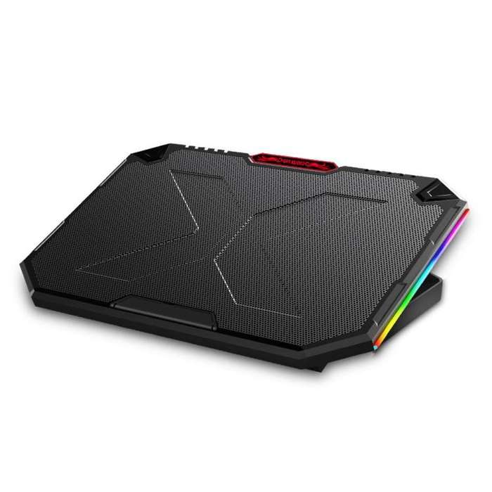 NUOXI YL-018 5-Core Fans Ultra-quiet Laptop Cooler RGB Light Cooling Holder(Black)