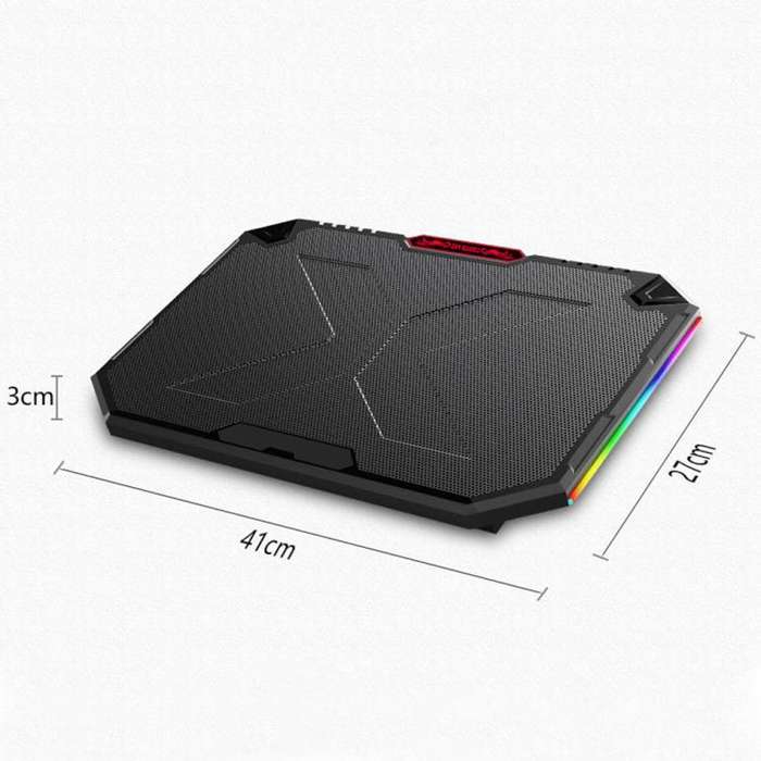 NUOXI YL-018 5-Core Fans Ultra-quiet Laptop Cooler RGB Light Cooling Holder(Black)
