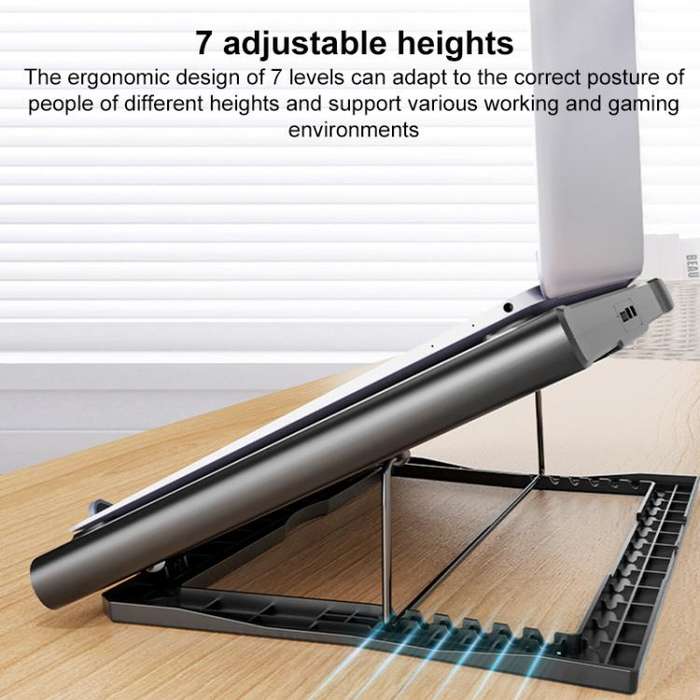 NUOXI C400 6-Speed Adjustable Dual-Core Large Fan Laptop Cooler(Silver)
