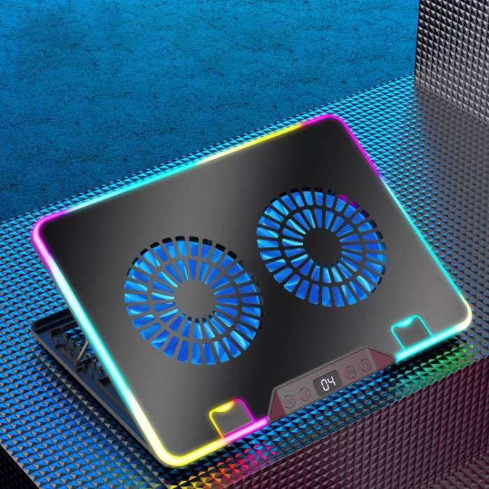 NUOXI F36-2 6-Speed Adjustable Dual-Fan Ultrathin Laptop Cooler(Black)