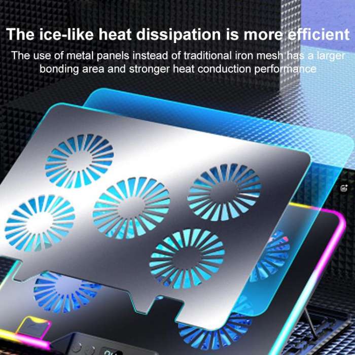 NUOXI F36-2 6-Speed Adjustable Dual-Fan Ultrathin Laptop Cooler(Black)