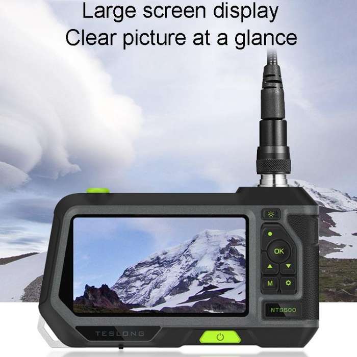 TESLONG NTS500 8mm Dual Lens 5m Industrial Pipeline Endoscope with 5 inch HD Screen