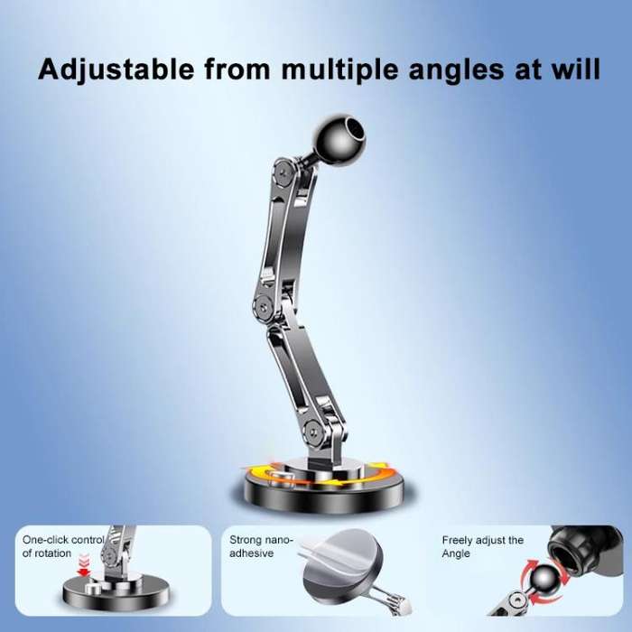 17mm Universal Ball 360 Degree Rotating Adhesive Car Holder Base, Type:2-folding