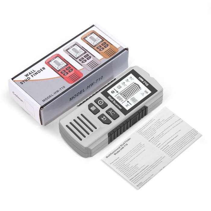 HW-710 5-in-1 Wall Scanner Metal Detector Stud Finder Measuring Instrument(Silver)