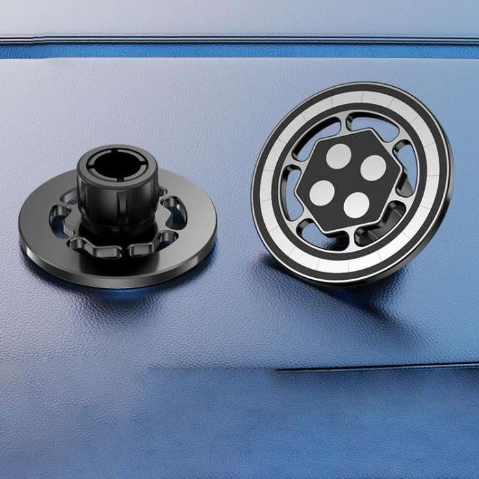 17mm Universal Ball MagSafe Magnetic Adapter Car Phone Holder Base, Type:C5 Hexagonal Black