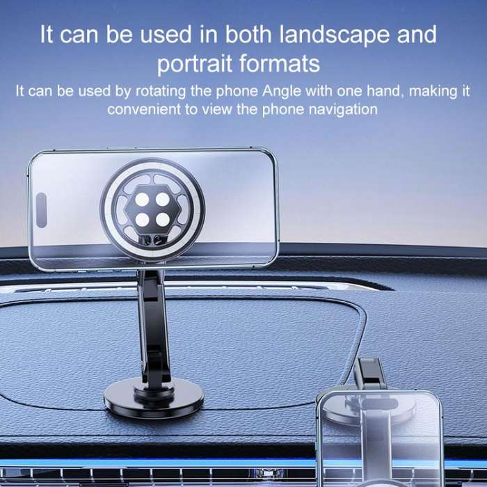 17mm Universal Ball MagSafe Magnetic Adapter Car Phone Holder Base, Type:C5 Hexagonal Black