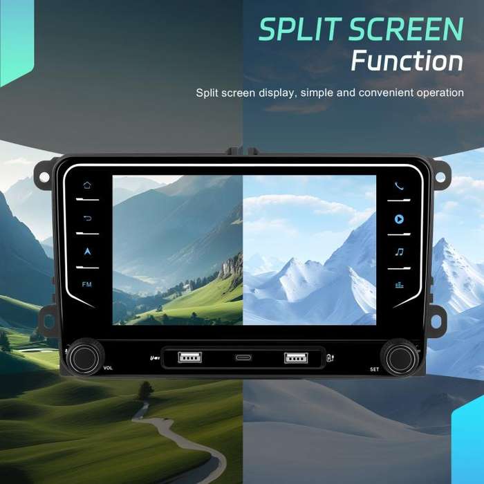 For Volkswagen Android 15 7 inch Wireless CarPlay Car Player Central Control Navigation Machine, ...