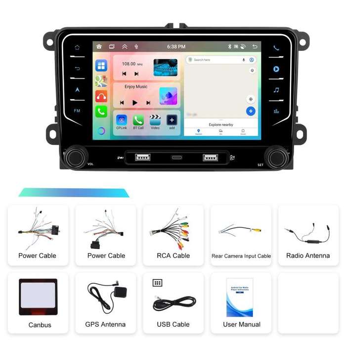 For Volkswagen Android 15 7 inch Wireless CarPlay Car Player Central Control Navigation Machine, ...