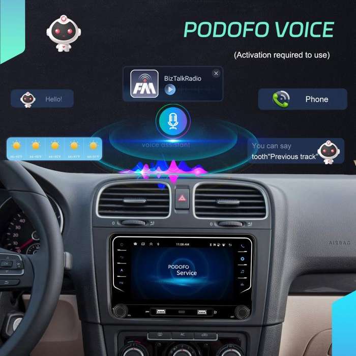 For Volkswagen Android 15 7 inch Wireless CarPlay Car Player Central Control Navigation Machine, ...
