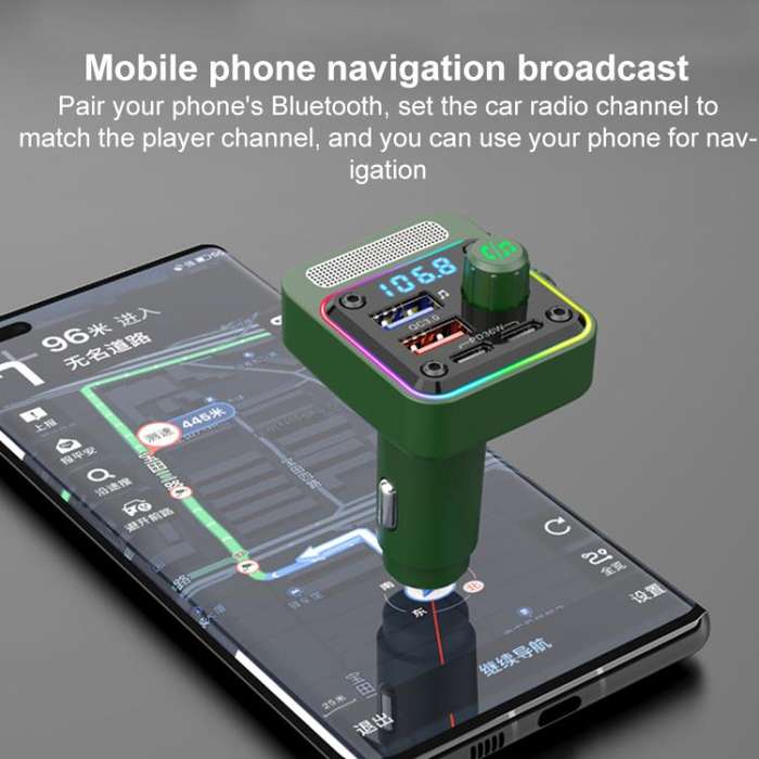 BC91 Car Bluetooth Hands-free Calling PD36W Fast Charging with Atmosphere Light(Black)