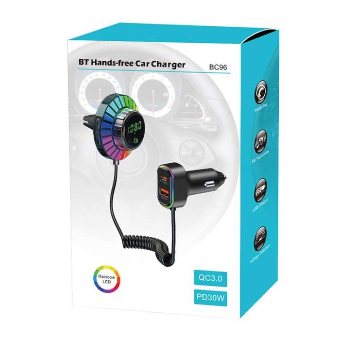 BC96 Car Bluetooth Hands-free Calling PD48W Fast Charging(Black)
