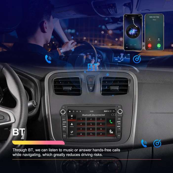 For Dacia Android 15 7 inch Wireless CarPlay Car Player Car Central Control Navigation Machine, S...