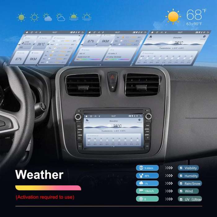 For Dacia Android 15 7 inch Wireless CarPlay Car Player Car Central Control Navigation Machine, S...