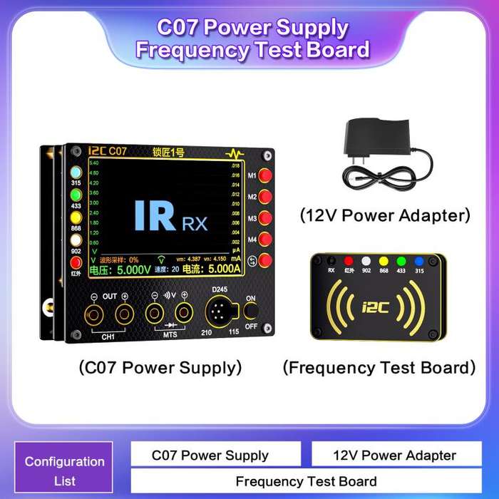 i2C C07 Locksmith No.1 Remote Control Frequency Tester Multimeter, Plug: EU Plug(Configuration 1)